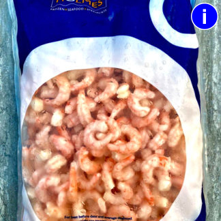 Bag of large cooked and peeled cocktail prawn